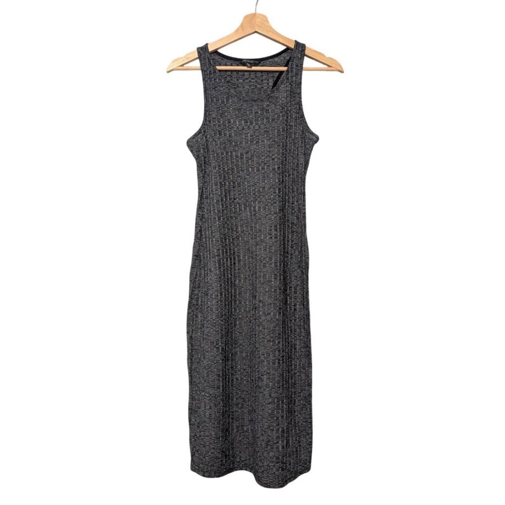 Christian Siriano NY Heather Grey Rib Knit Dress Racerback Sleeveless Midi Large